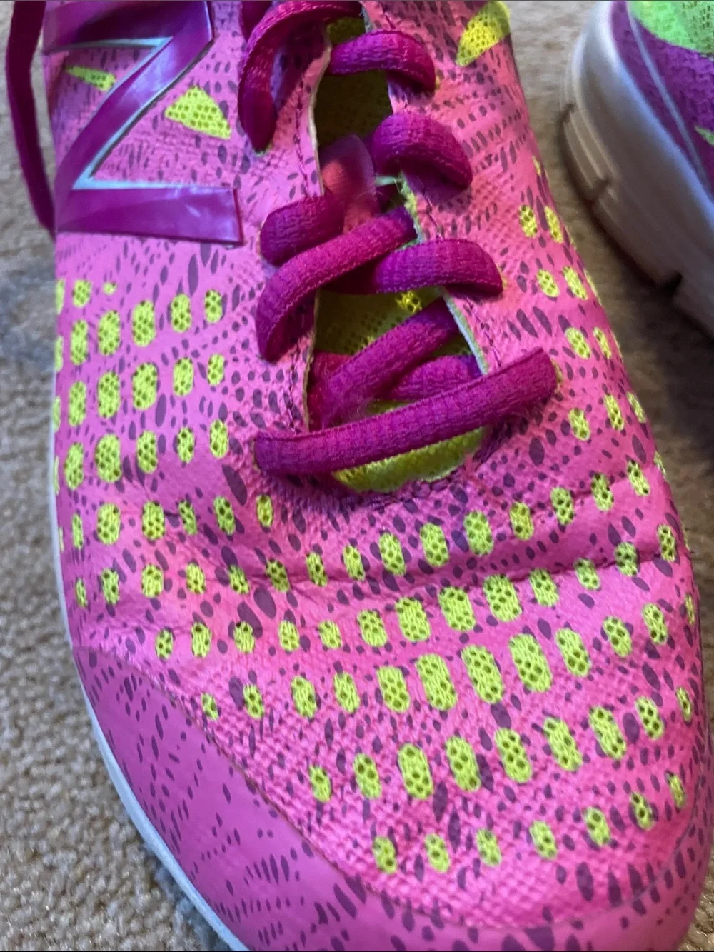Girls’ Size 4 New Balance Hot Pink & Neon Yellow Sneakers